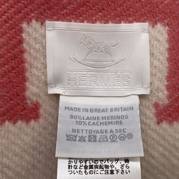 Hermes Baby Plaid Avalon Merino Wool Cashmere Shoulder Bag Rose Erel White - Picture 3 of 4